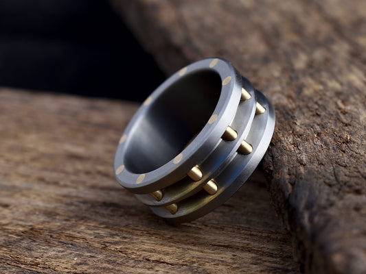 Steam - Brass and Titanium Men's Wedding Band
