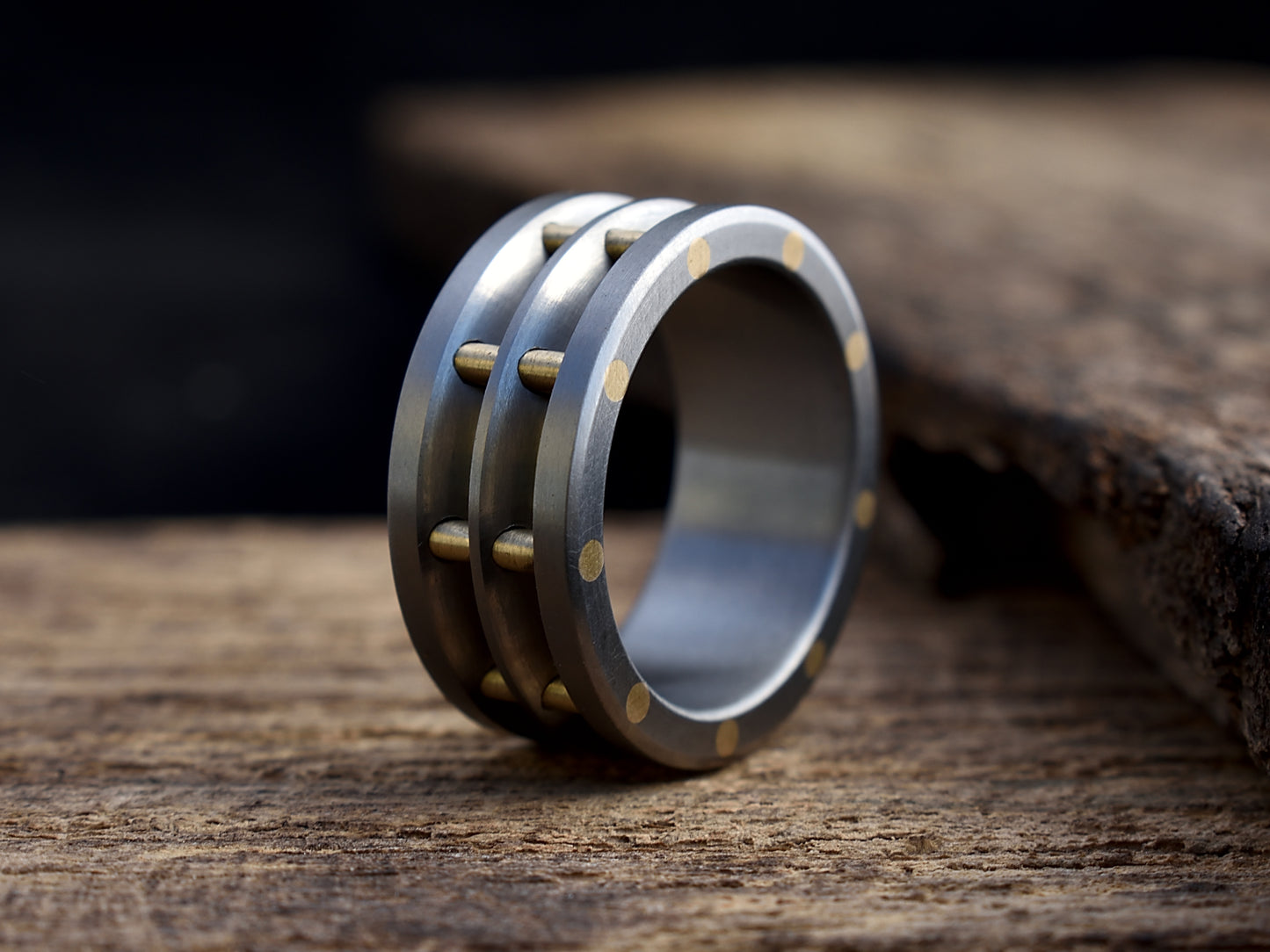 Steam - Brass and Titanium Men's Wedding Band