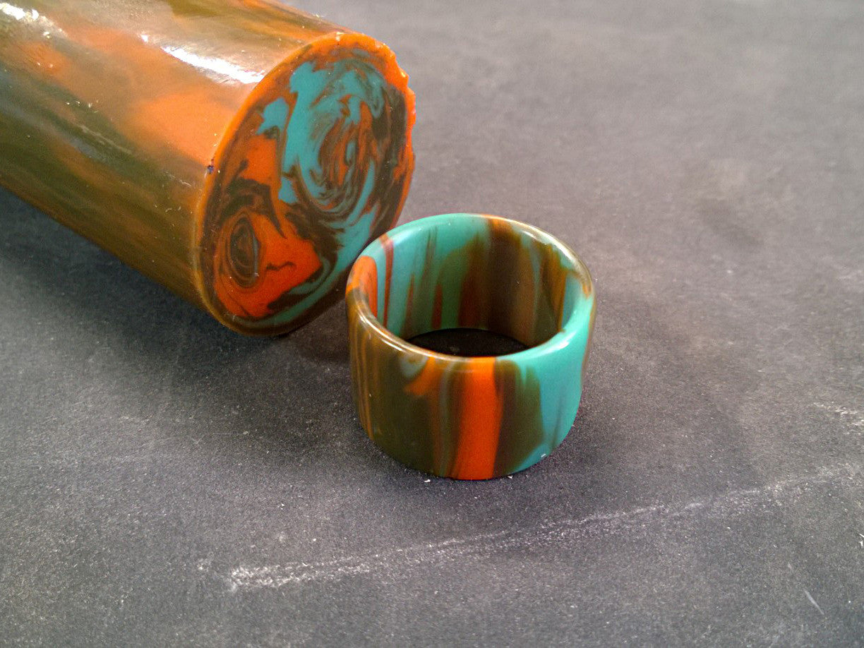 Orange and Cyan Ring Blank (3 Pcs.)