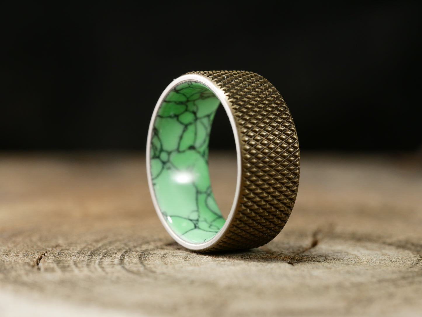 Knurled Duality (Variscite & Burnt Bronze finish)