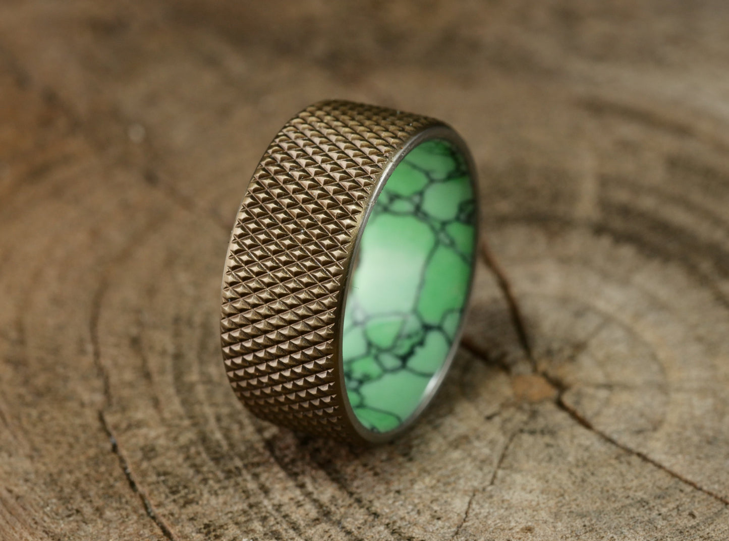 Knurled Duality (Variscite & Burnt Bronze finish)
