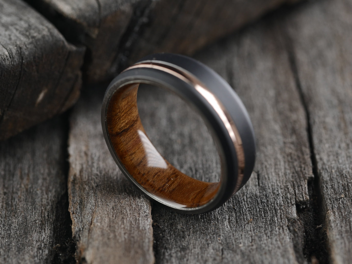 Black Duality+ (Teak & 14K Rose Gold)