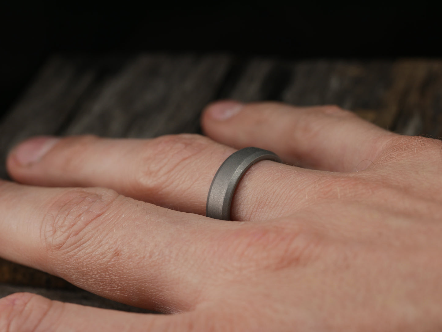 Singularity - Stonewashed Titanium Ring