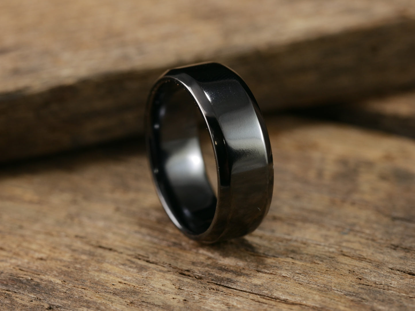 Singularity - Polished Black Titanium Ring