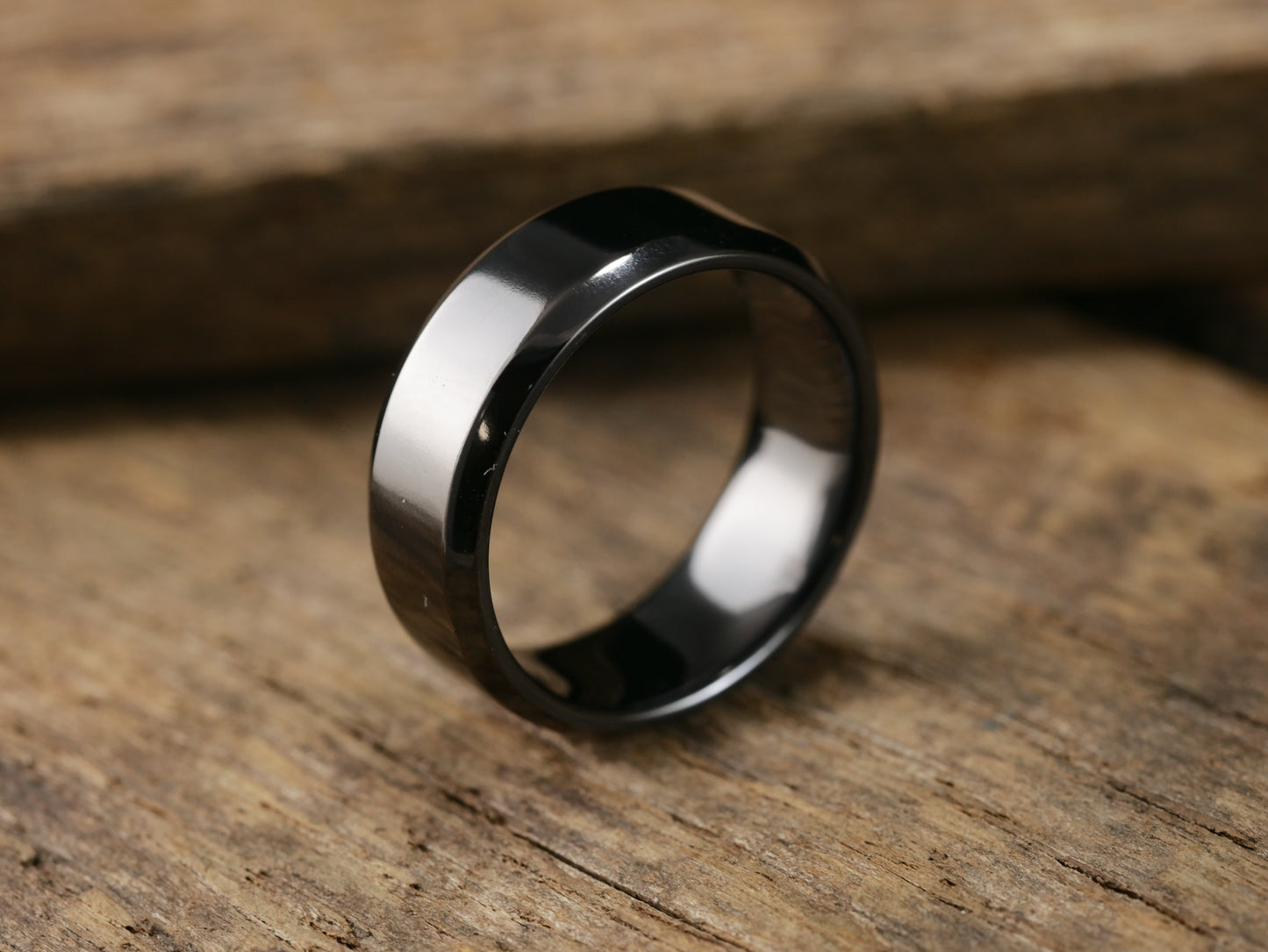 Singularity - Polished Black Titanium Ring