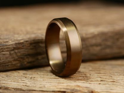 Singularity - Burnt Bronze Patina Titanium Ring-With Chamfer