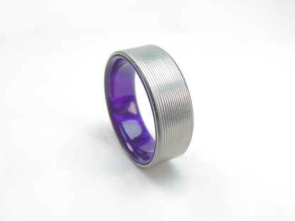 Duality (Royal Purple) - Men's Titanium and Resin Ring