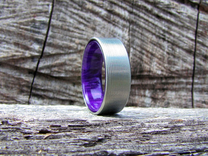 Duality (Royal Purple) - Men's Titanium and Resin Ring