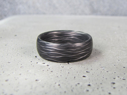 Wholesale Side Cut Carbon Fiber Ring w/ Domed Profile