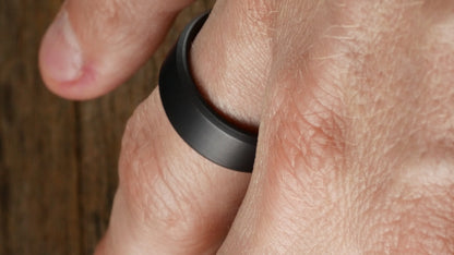 Imprint - Custom Fingerprint Ring - Matte Black Titanium