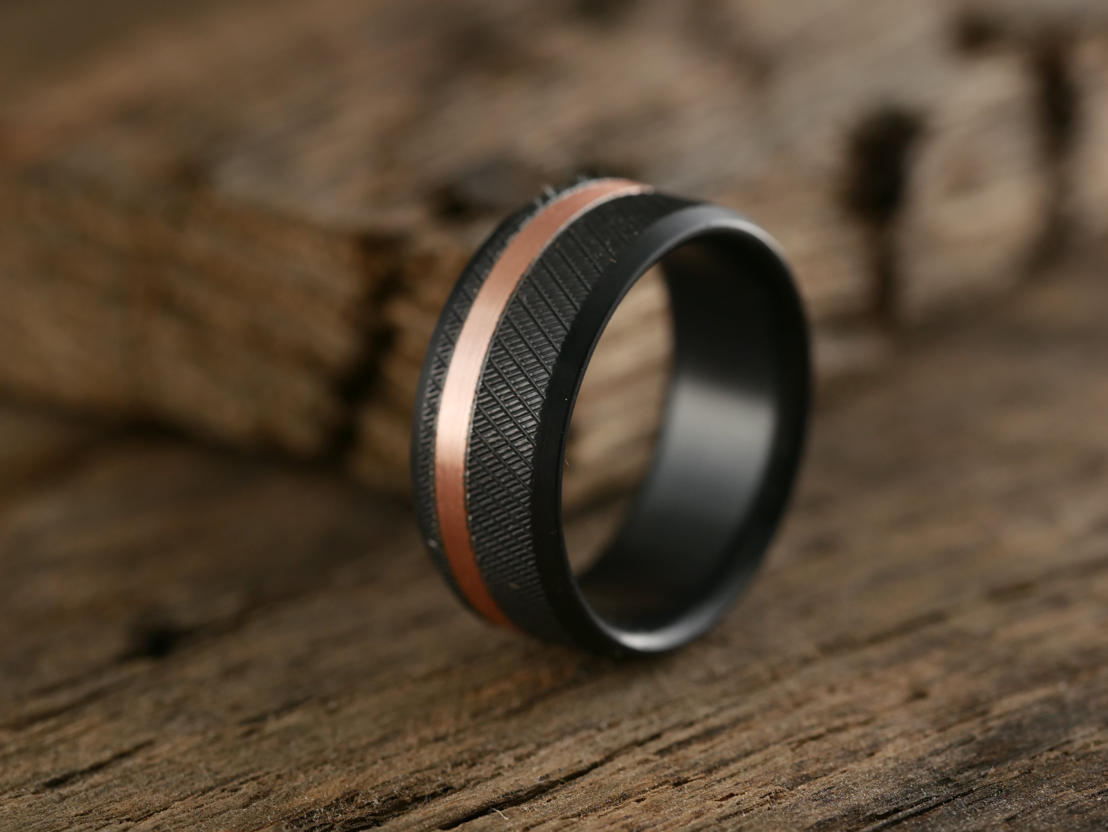 Men's Satin Brushed Titanium Ring with Open Holes Design | Titan Jewellery