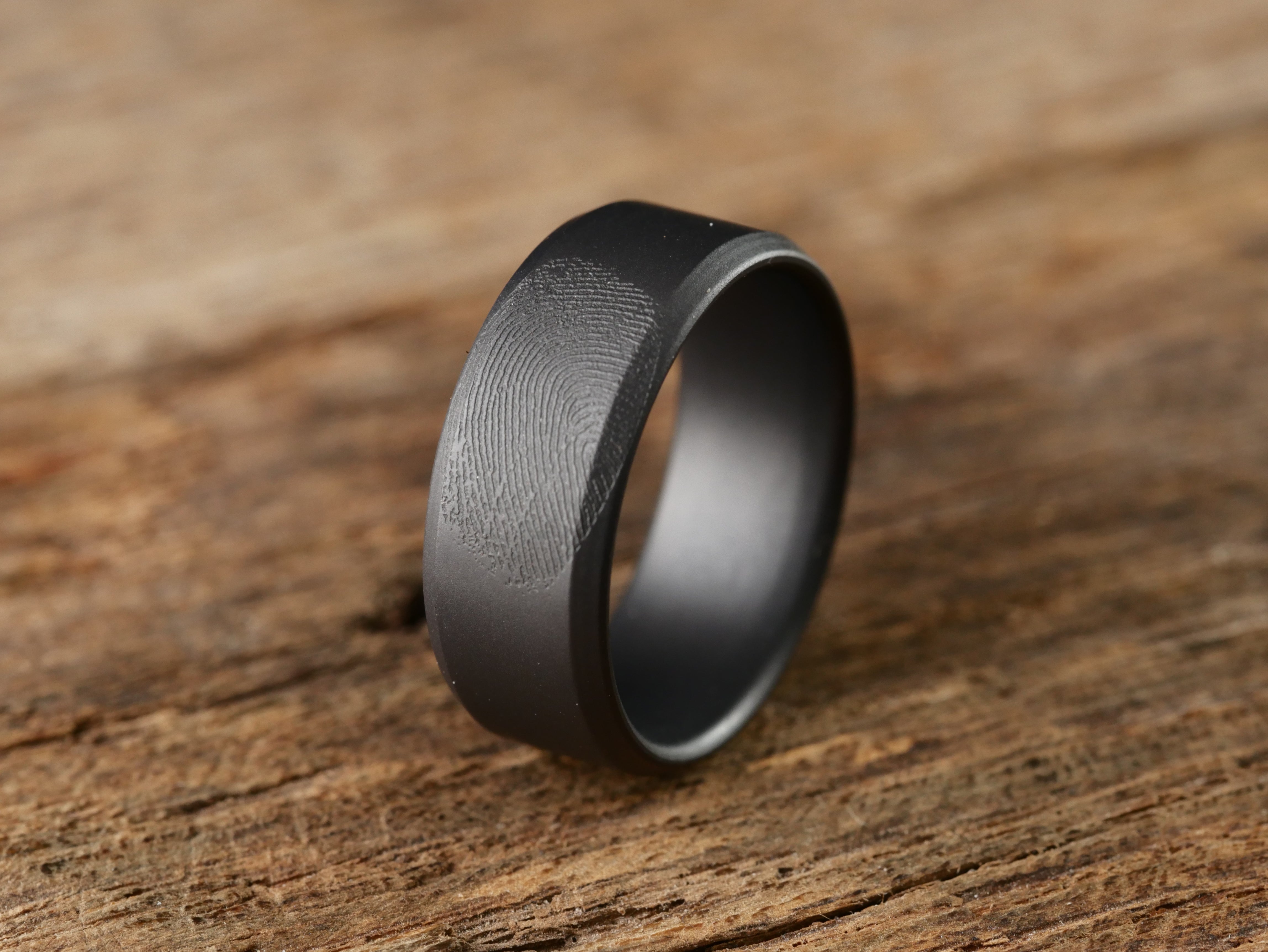 Tactical matte black men's titanium wedding ring – Richter Scale Rings