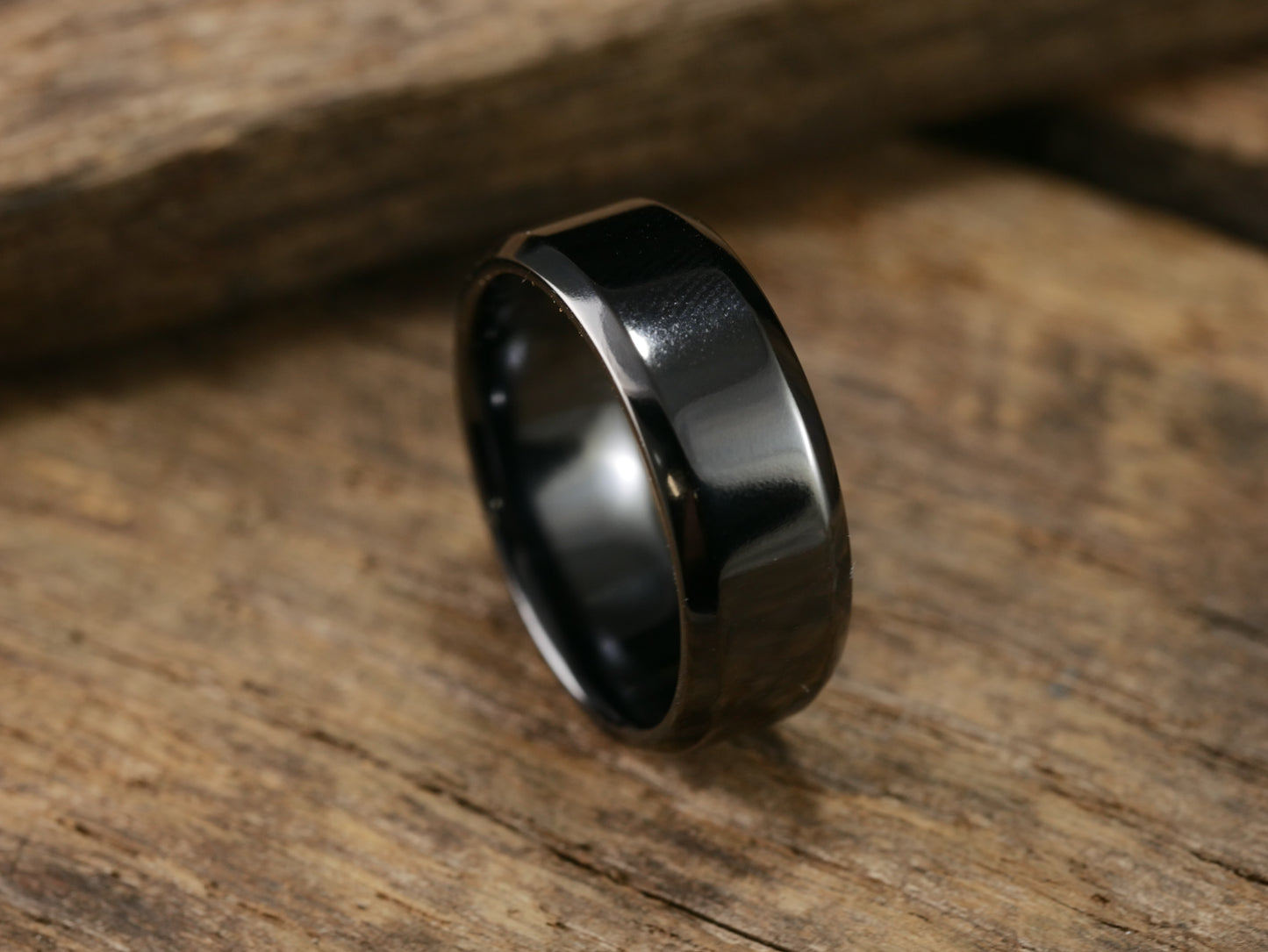 Singularity - Polished Black Titanium Ring