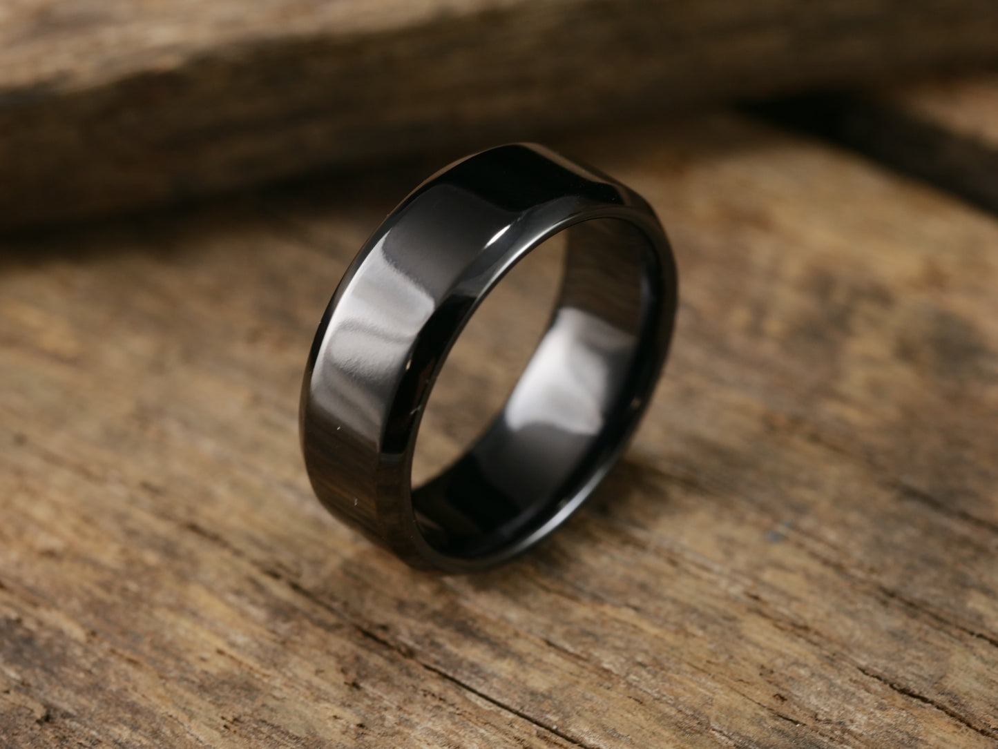 Singularity - Polished Black Titanium Ring
